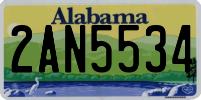 AL license plate 2AN5534