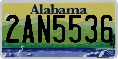 AL license plate 2AN5536