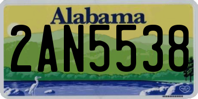 AL license plate 2AN5538
