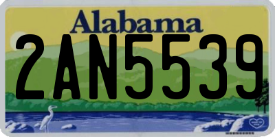 AL license plate 2AN5539