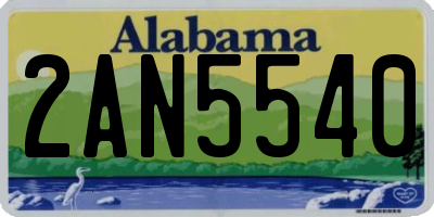 AL license plate 2AN5540