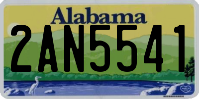 AL license plate 2AN5541