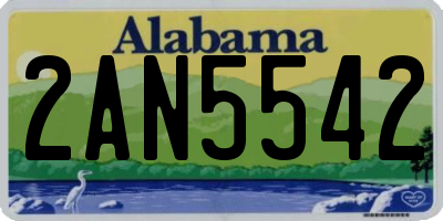 AL license plate 2AN5542