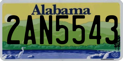 AL license plate 2AN5543