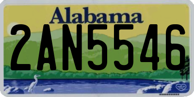 AL license plate 2AN5546