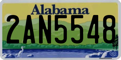 AL license plate 2AN5548
