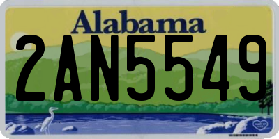 AL license plate 2AN5549