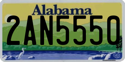 AL license plate 2AN5550