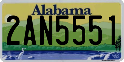 AL license plate 2AN5551