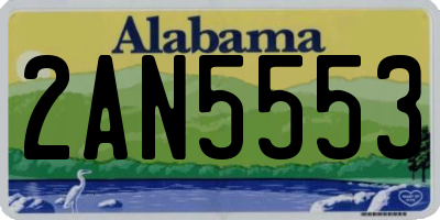 AL license plate 2AN5553