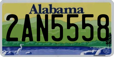 AL license plate 2AN5558