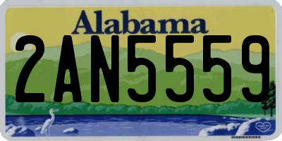 AL license plate 2AN5559