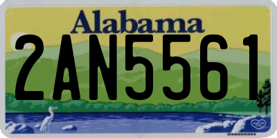 AL license plate 2AN5561