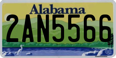 AL license plate 2AN5566