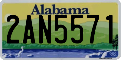 AL license plate 2AN5571
