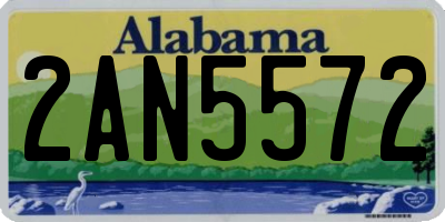 AL license plate 2AN5572