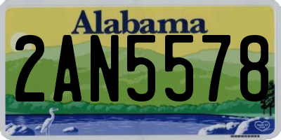 AL license plate 2AN5578