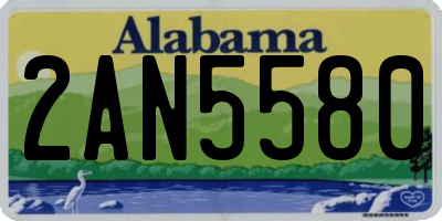 AL license plate 2AN5580