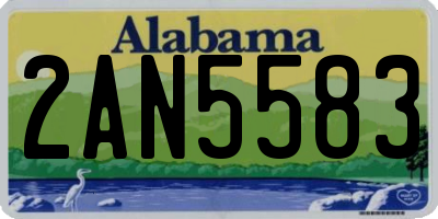 AL license plate 2AN5583