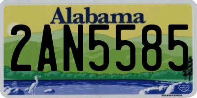 AL license plate 2AN5585