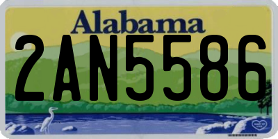 AL license plate 2AN5586