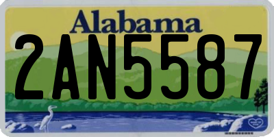 AL license plate 2AN5587