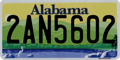 AL license plate 2AN5602
