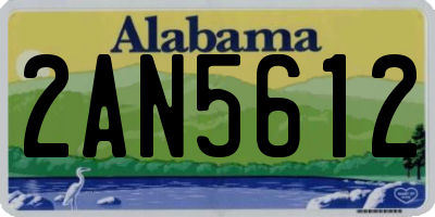 AL license plate 2AN5612
