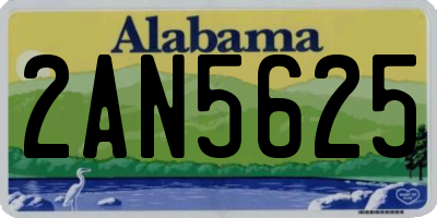 AL license plate 2AN5625
