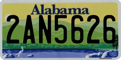 AL license plate 2AN5626