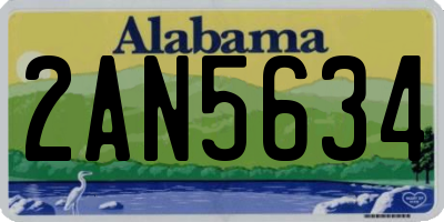 AL license plate 2AN5634
