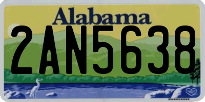 AL license plate 2AN5638