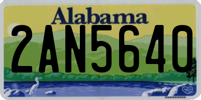 AL license plate 2AN5640