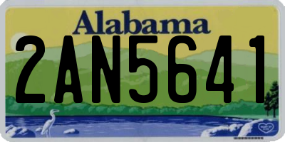 AL license plate 2AN5641