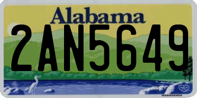 AL license plate 2AN5649