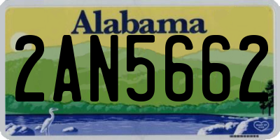 AL license plate 2AN5662