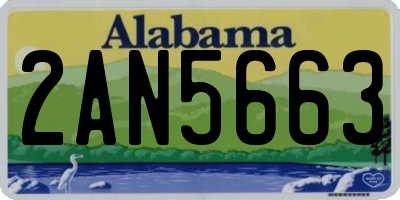AL license plate 2AN5663