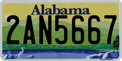 AL license plate 2AN5667