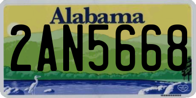 AL license plate 2AN5668