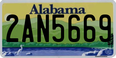 AL license plate 2AN5669