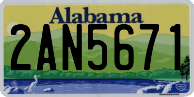 AL license plate 2AN5671