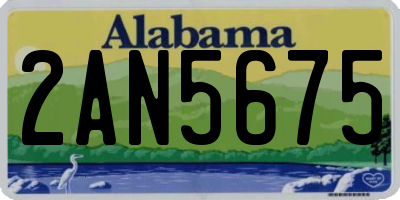 AL license plate 2AN5675