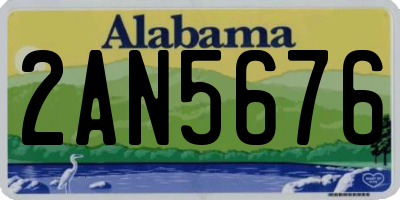 AL license plate 2AN5676