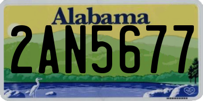 AL license plate 2AN5677