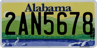AL license plate 2AN5678