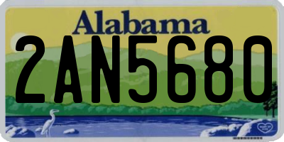 AL license plate 2AN5680