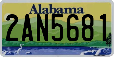 AL license plate 2AN5681