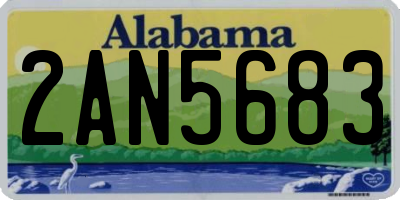 AL license plate 2AN5683