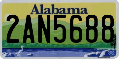 AL license plate 2AN5688