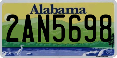 AL license plate 2AN5698